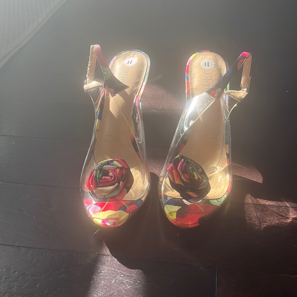 J. Renee clear heel flower detail sz 11 heel brand new never worn